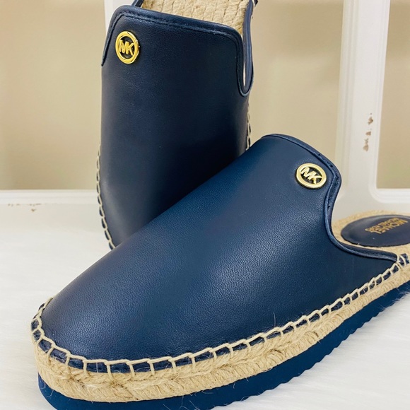 MK Emilia Leather Slide Slip On Espadrilles - Picture 2 of 10